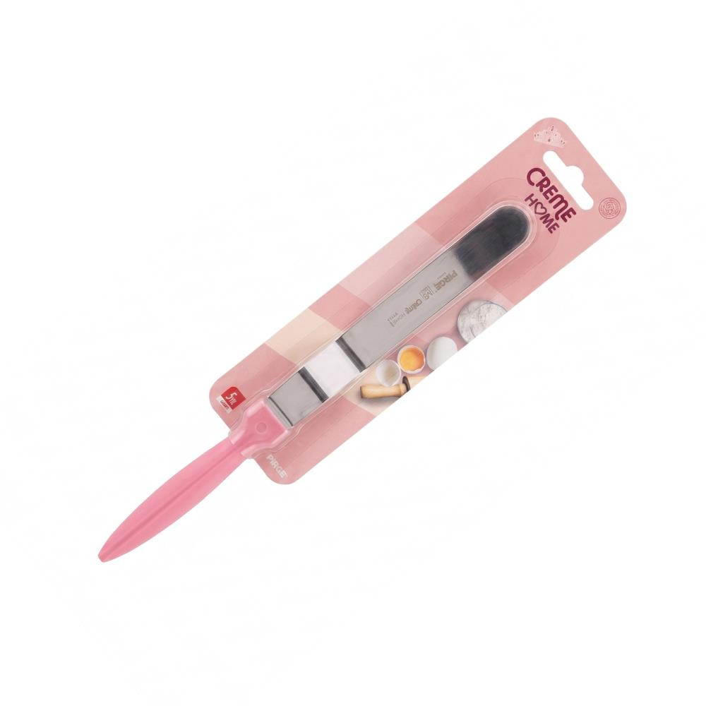 Pasta Paleti Kıvrık 15 CM Pembe – Krema Sürme ve Pasta Dekor Spatulası