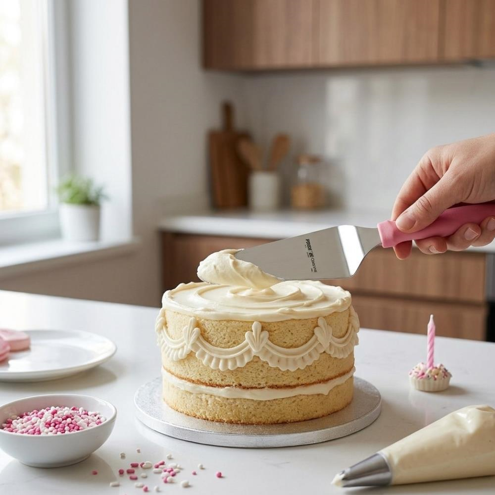 Pasta Servis Spatulası Pembe 16 CM – Kek ve Pasta Dilimleme Servis Aparatı