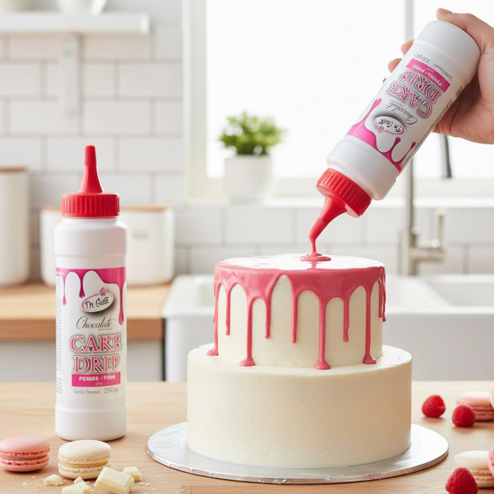 Dr. Gusto Pembe Cake Drip 250 gr - Pasta, Kek ve Tatlı Üzeri Çikolata Kaplama Sosu