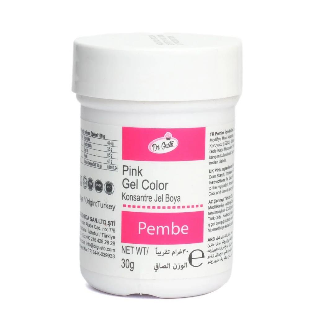 Dr. Gusto Pembe Jel Gıda Boyası 30 gr - Konsantre Jel Gıda Boyası