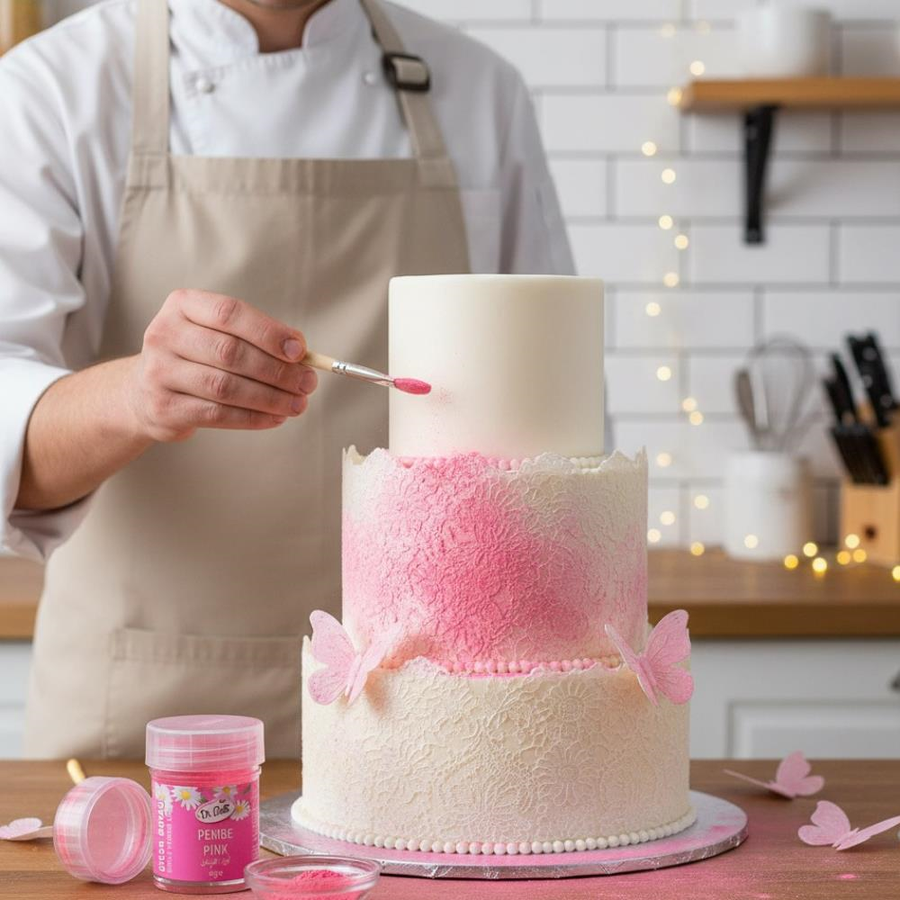 Pembe Yenilebilir Şeker Hamuru Figür ve Çiçek Boyası 5 Gr