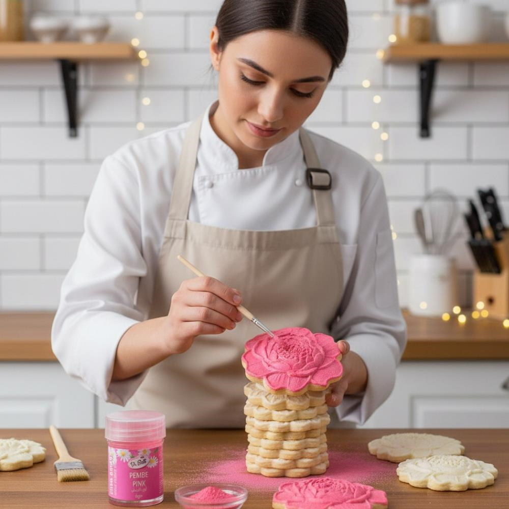 Pembe Yenilebilir Şeker Hamuru Figür ve Çiçek Boyası 5 Gr