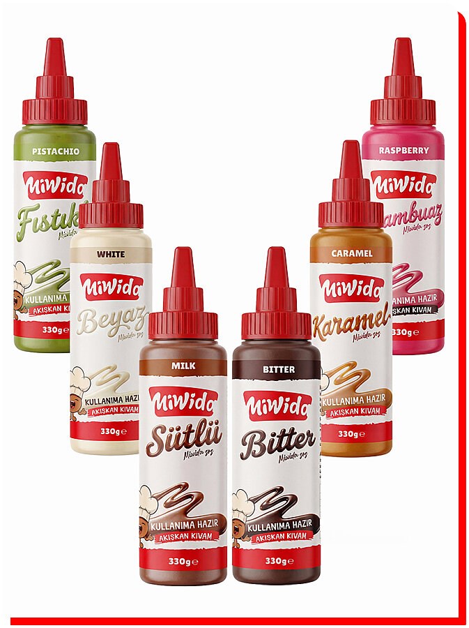 Miwida Rengarenk Çikolata Sosu 6lı Paket