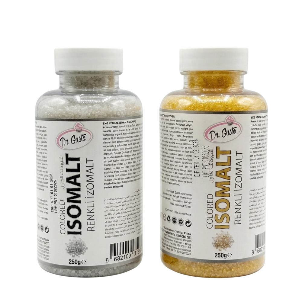 Renkli İzomalt (Isomalt) Gold & Silver 250 GR x 2’li Set – Altın & Gümüş Şeker Sanatı ve Pasta Dekorasyon