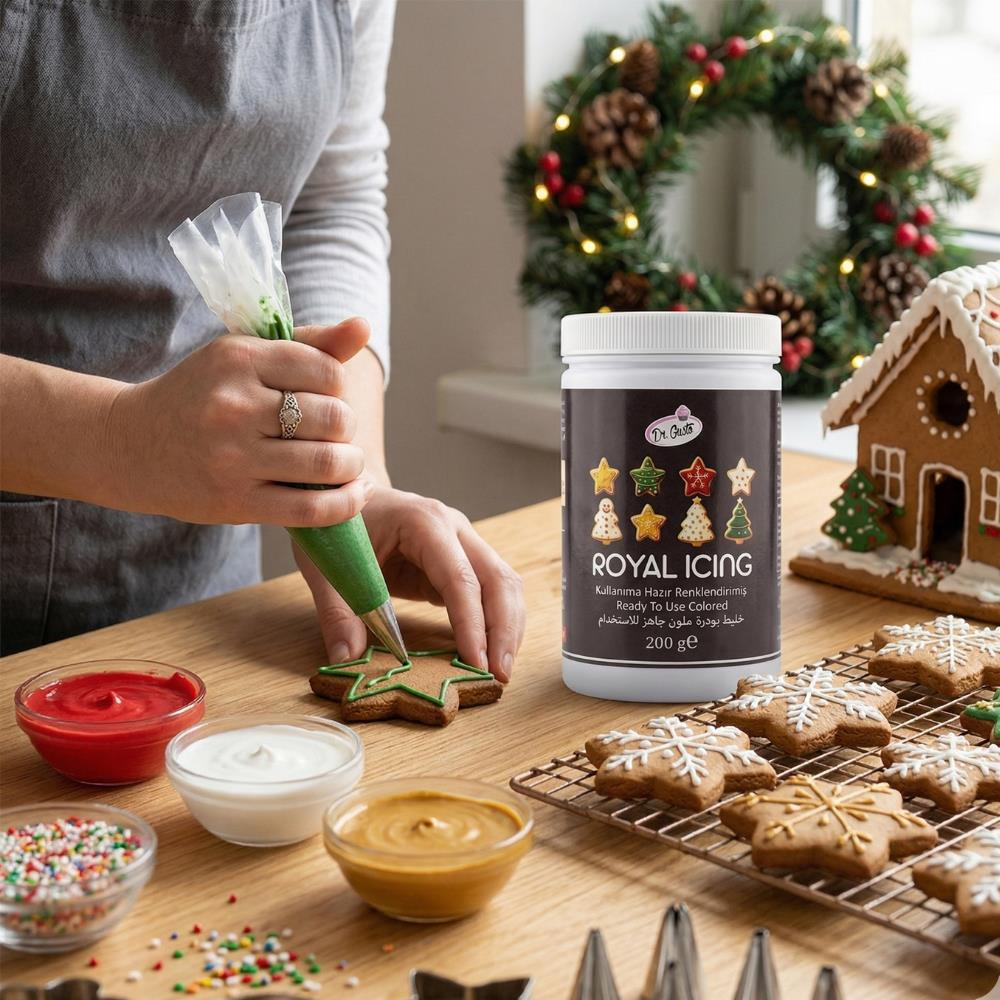 Royal Icing Siyah 200 GR – Hazır Kurabiye ve Pasta Süsleme Kreması