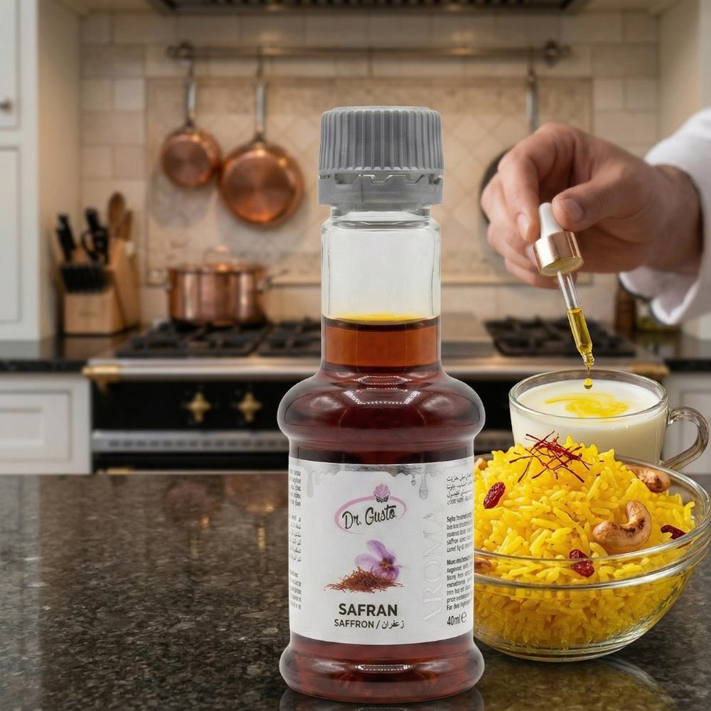Safran Aroması 40 GR – Gıda Aroması (Tatlı, İçecek ve Pastacılık İçin)
