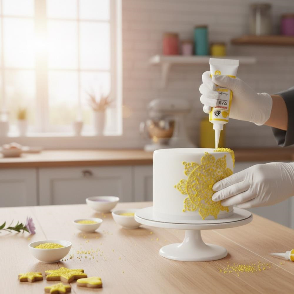 Şeker & Sugar Sarı Glazür 100 gr - Pasta ve Kurabiye Dekor Glaze Kaplama