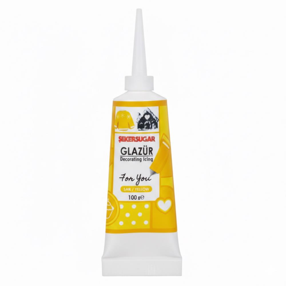 Sarı Glazür 100 Gr – Pasta ve Kurabiye Dekor Glaze Kaplama
