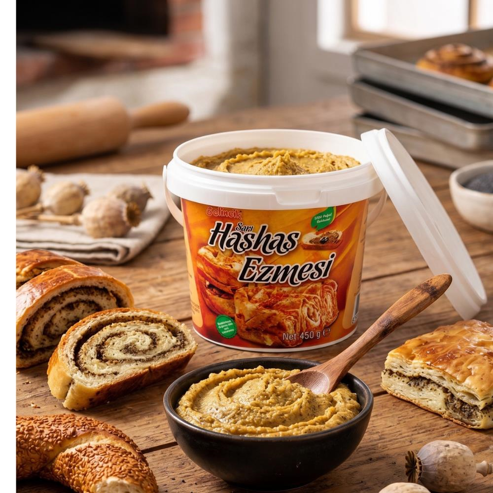 Gelincik Sarı Haşhaş Ezmesi 450 gr - Geleneksel Yoğun Aromalı Kahvaltılık Ezme