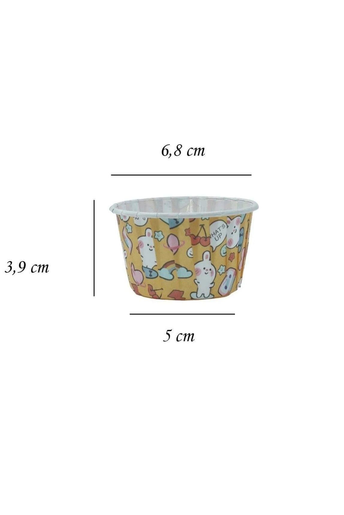 Efe Pastacılık Sarı Tavşan Desenli Kek Kapsülü 50 adet | Renkli Muffin Cupcake Kağıdı - 50x39 Mm