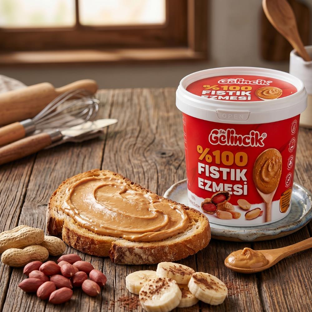 Gelincik Şekersiz %100 Saf Doğal Fıstık Ezmesi 1 kg - Katkısız Taze Çekim Glutensiz Yer Fıstığı Ezmesi