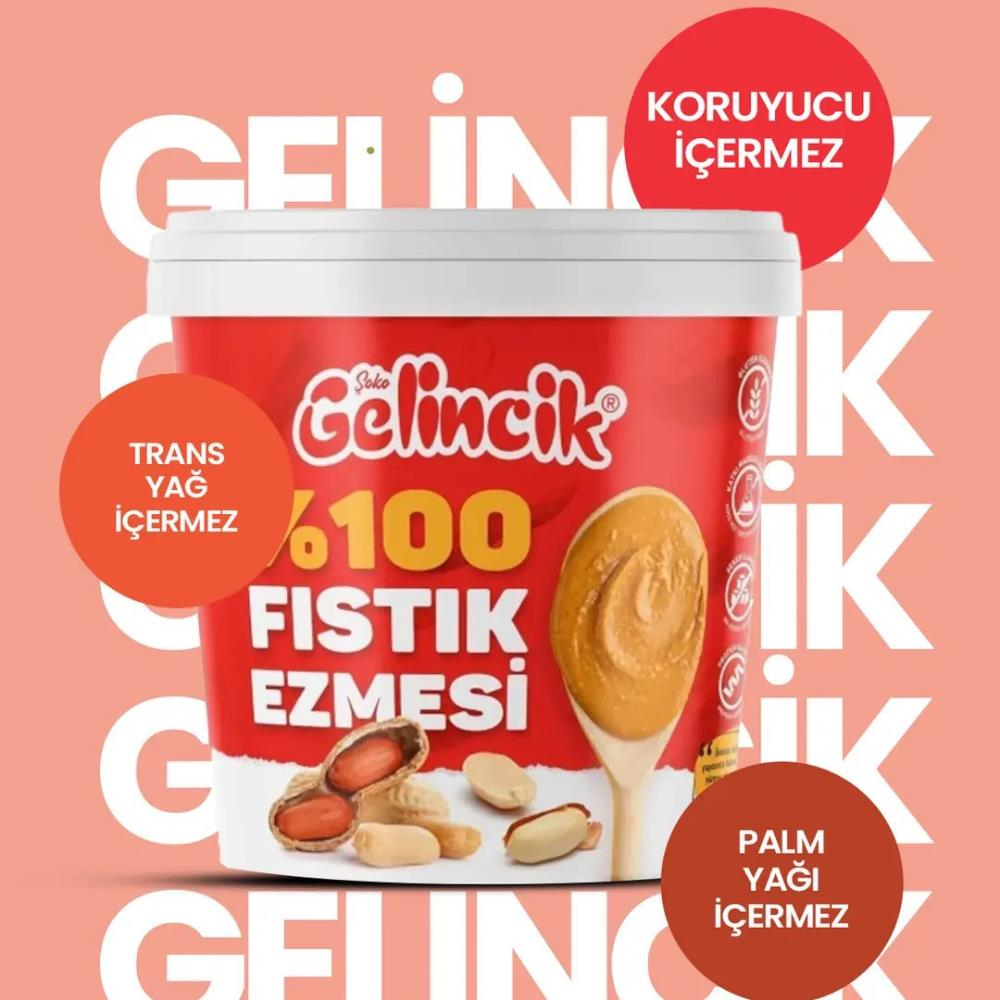 Gelincik Şekersiz %100 Saf Doğal Fıstık Ezmesi 1 kg - Katkısız Taze Çekim Glutensiz Yer Fıstığı Ezmesi