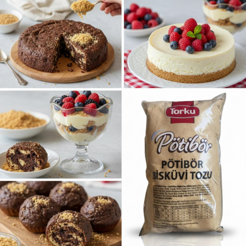 Torku Petibör Bisküvi Tozu 1 kg - Pasta, Tatlı ve Cheesecake Tabanı için Hazır Kırıntı Bisküvi