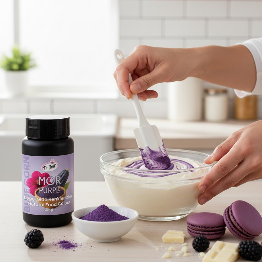 Dr. Gusto Toz Mor Doğal Gıda Boyası 25 gr - Bitkisel Kaynaklı, Pasta ve Tatlılar için Katkısız Renk Boyası