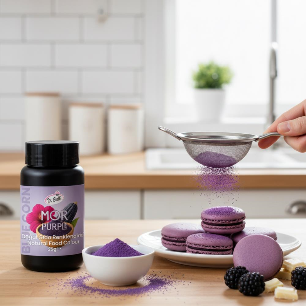 Dr. Gusto Toz Mor Doğal Gıda Boyası 25 gr - Bitkisel Kaynaklı, Pasta ve Tatlılar için Katkısız Renk Boyası