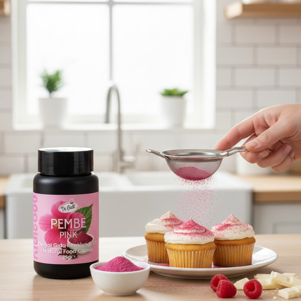 Dr. Gusto Toz Pembe Doğal Gıda Boyası 25 gr - Bitkisel Kaynaklı, Pasta ve Tatlılar için Katkısız Renk Boyası