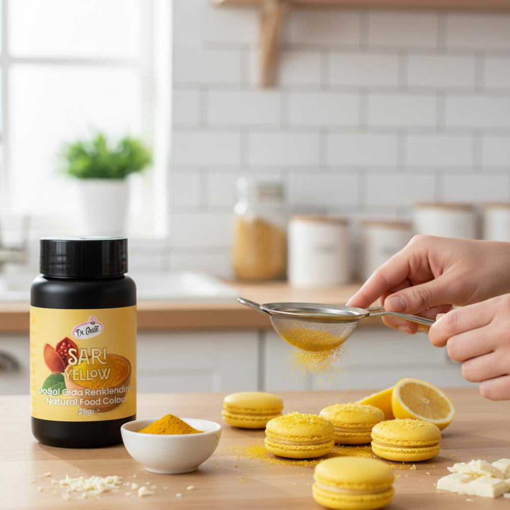 Toz Sarı Doğal Gıda Boyası 25 g – Bitkisel Kaynaklı, Pasta ve Tatlılar İçin Doğal Renk Boyası