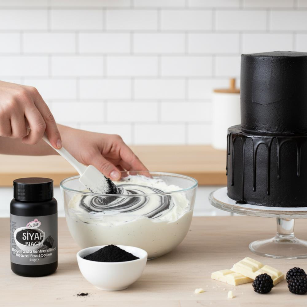 Dr. Gusto Toz Siyah Doğal Gıda Boyası 25 gr - Bitkisel Kaynaklı, Pasta ve Tatlılar için Katkısız Renk Boyası