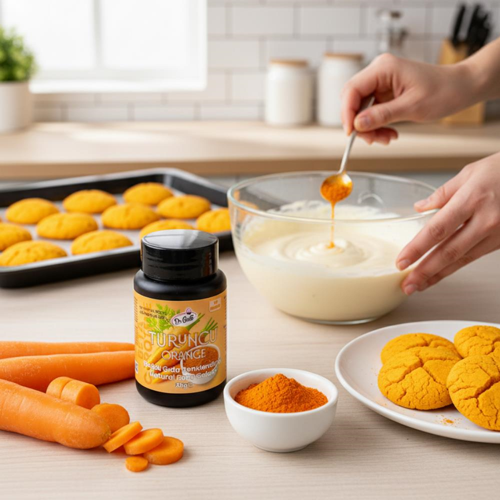 Dr. Gusto Toz Turuncu Doğal Gıda Boyası 25 gr - B - Karoten İçerikli, Pasta ve Tatlılar için Bitkisel Renk Boyası