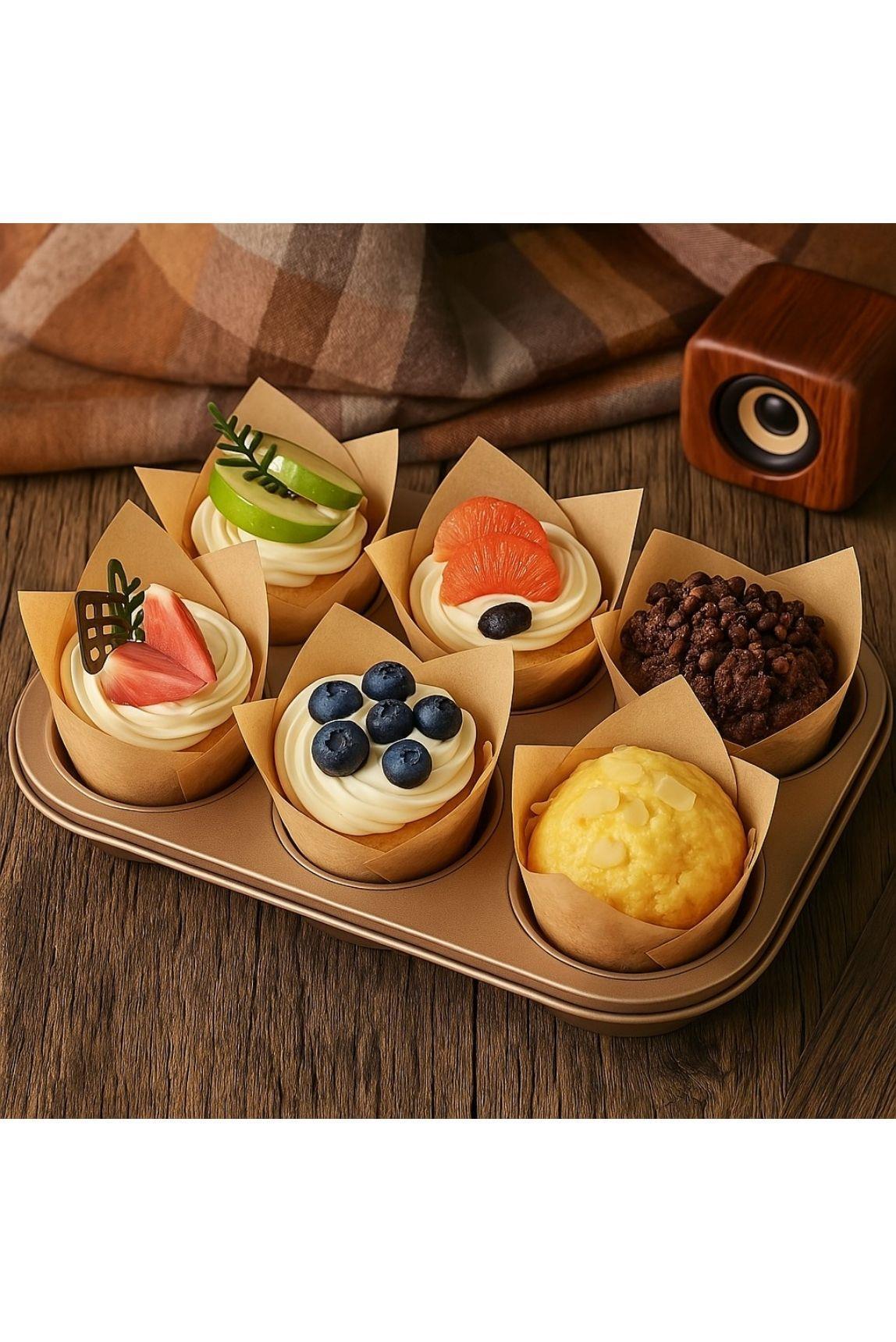 Efe Pastacılık Tulip Muffin Kağıt Kek Kapsülü 50li | 55x50 Mm Renkli Cupcake Muffin Kalıbı