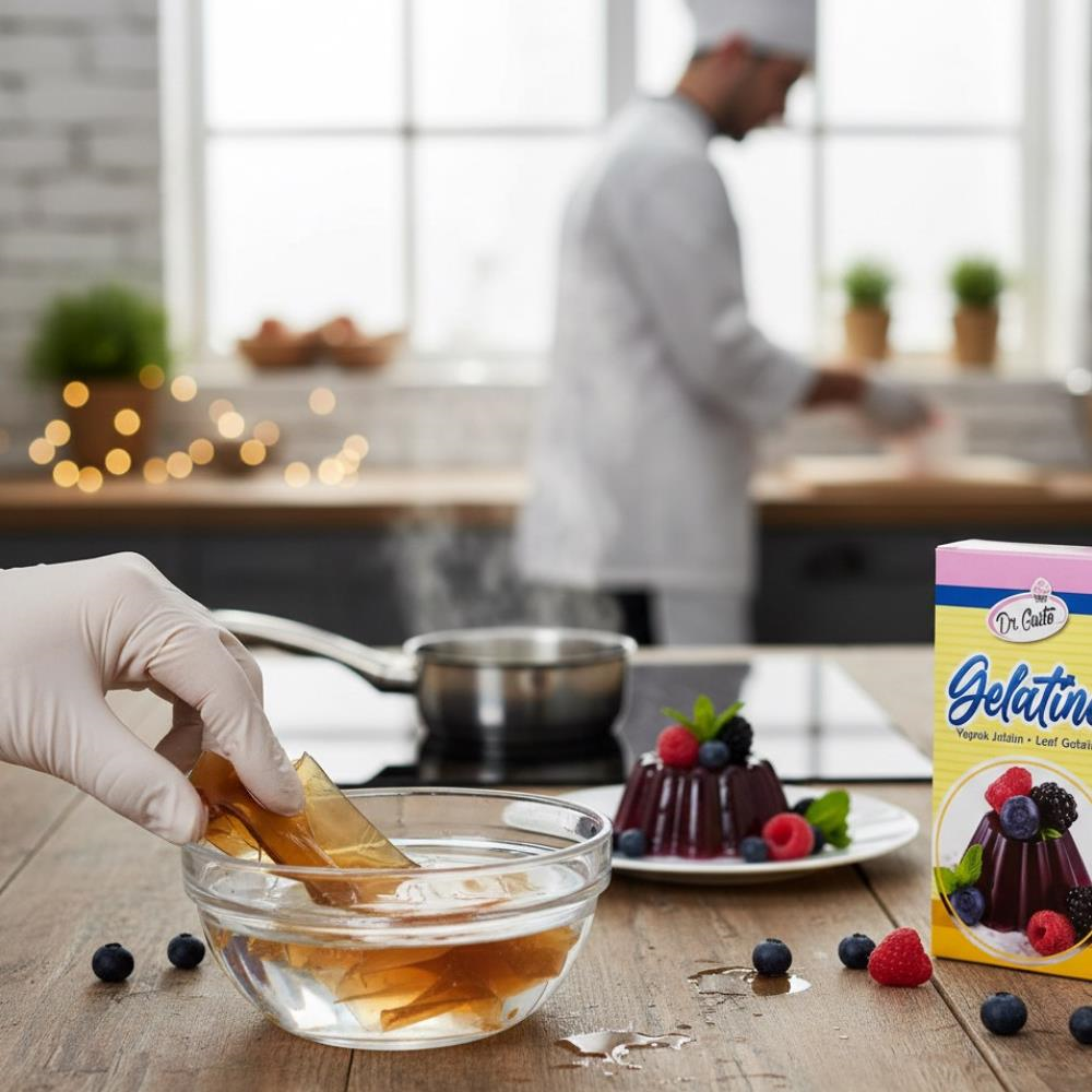 Dr. Gusto Yaprak Jelatin 1 kg - Sığır Jelatini %100 Helal Yerli Üretim