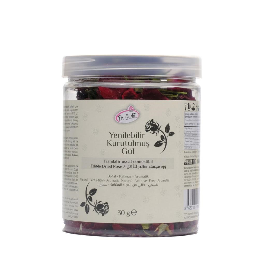 Yenilebilir Kurutulmuş Gül No:2 – 30 g | Pasta, Tatlı ve İçecek Dekorasyonu İçin Doğal Gül Yaprakları