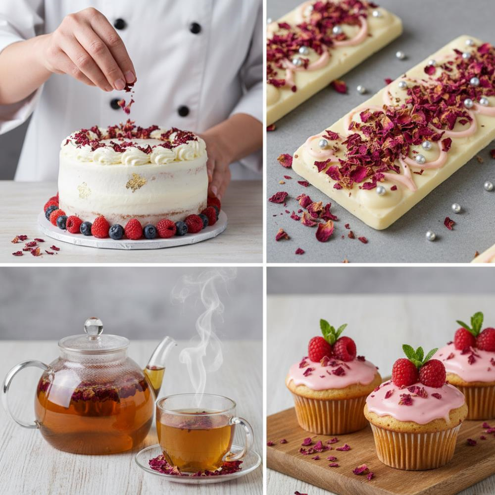 Yenilebilir Kurutulmuş Gül No:2 – 30 g | Pasta, Tatlı ve İçecek Dekorasyonu İçin Doğal Gül Yaprakları