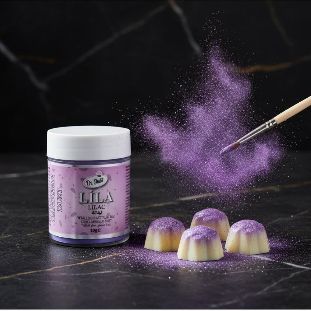 Dr. Gusto Yenilebilir Metalik Toz Gıda Boyası Lila 10 gr
