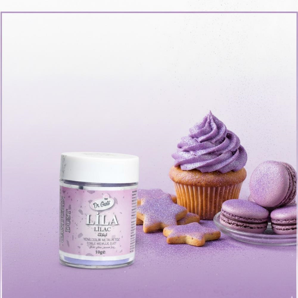 Dr. Gusto Yenilebilir Metalik Toz Gıda Boyası Lila 10 gr