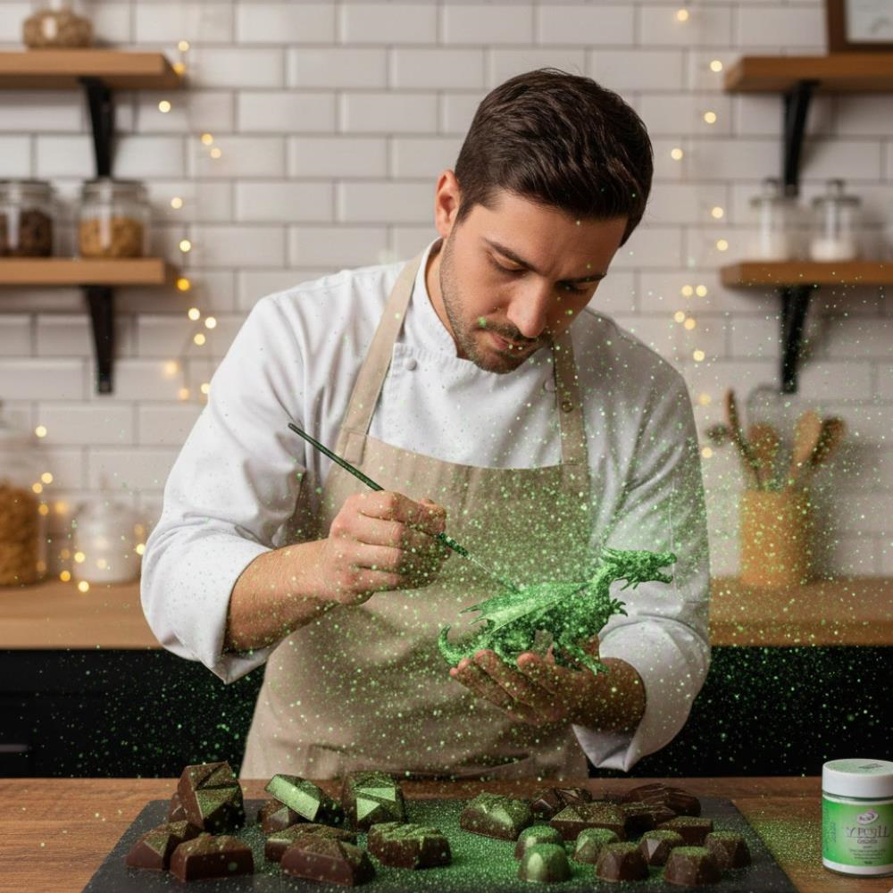 Dr. Gusto Yenilebilir Metalik Toz Gıda Boyası Yeşil 10 gr