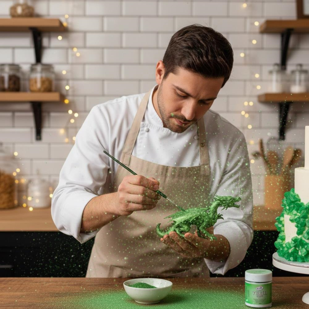 Dr. Gusto Yenilebilir Metalik Toz Gıda Boyası Yeşil 10 gr