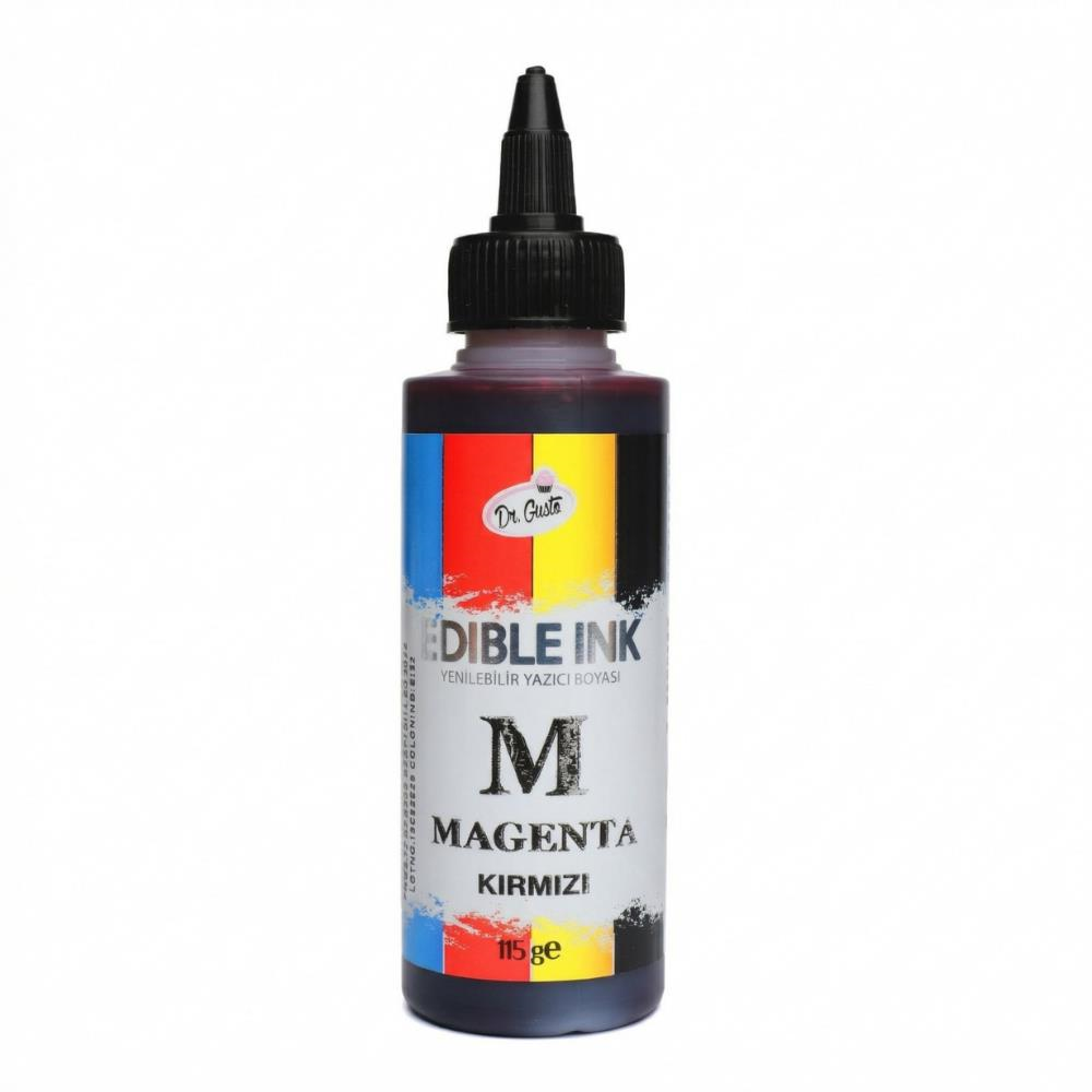 Dr. Gusto Yenilebilir Yazıcı Gıda Mürekkebi Magenta (Kırmızı) 115 ml - Pasta Baskı ve Gıda Yazıcı Mürekkebi