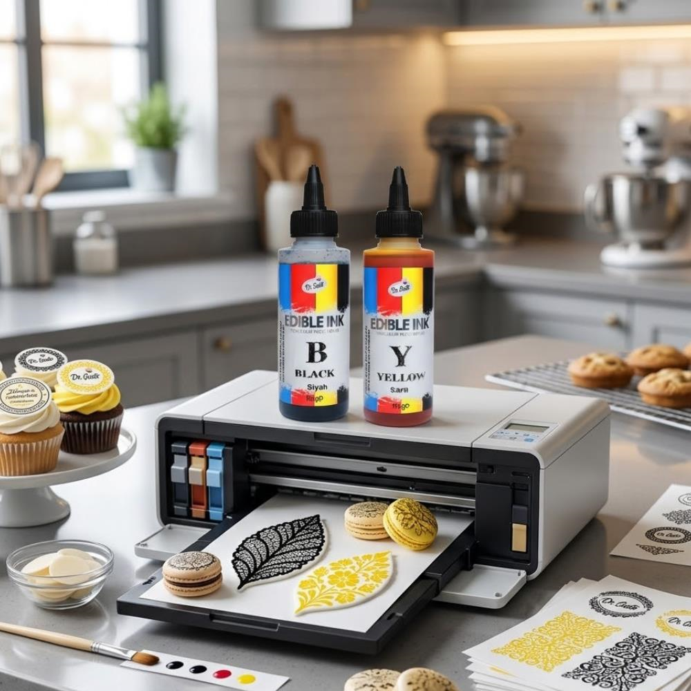 Dr. Gusto Yenilebilir Yazıcı Gıda Mürekkebi Sarı 115 ml - Pasta Baskı ve Gıda Yazıcı Mürekkebi
