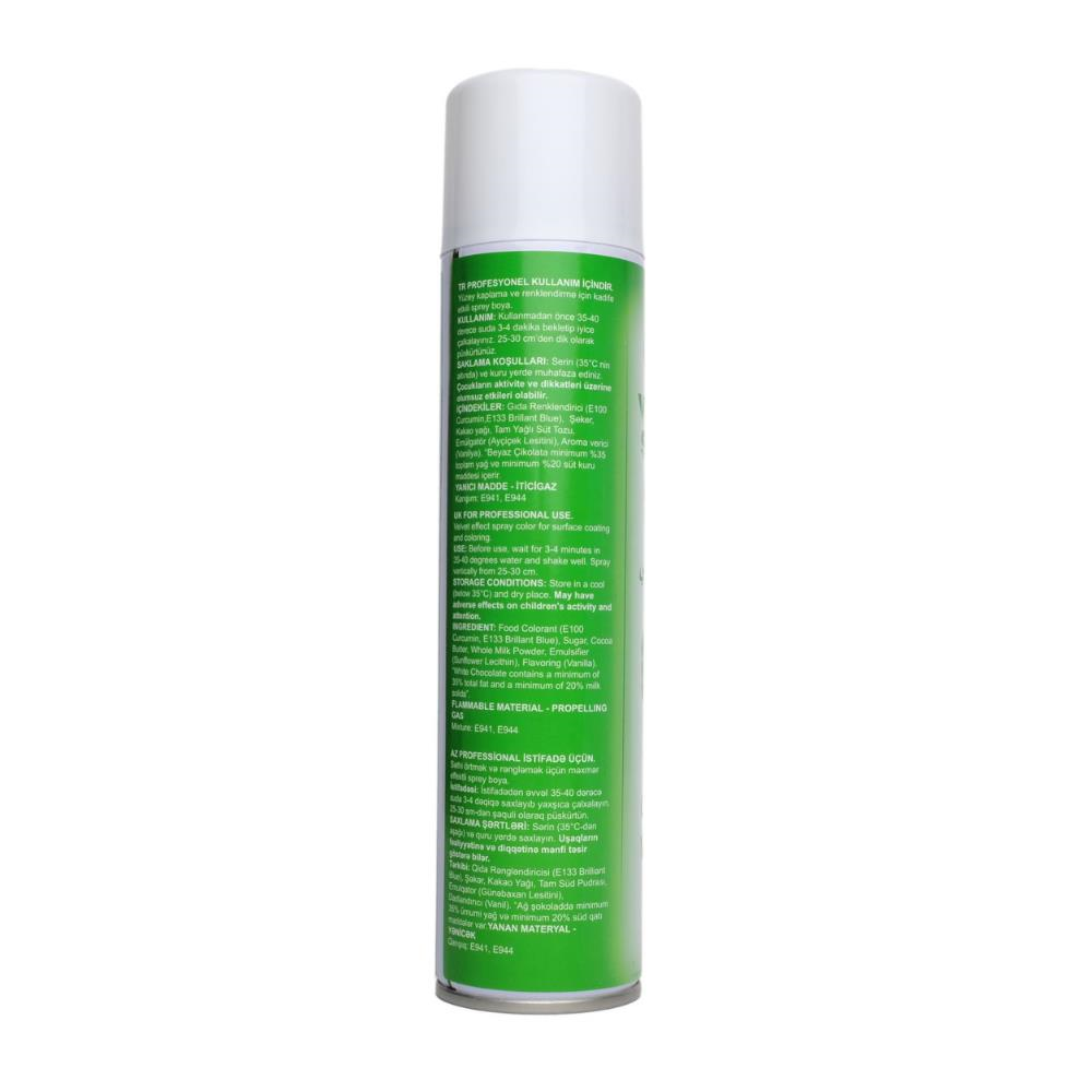 Dr. Gusto Yeşil Kadife Sprey Pasta Boyası 250 ml - Pasta, Mousse, Tatlı ve Şekerleme Kaplama Spreyi