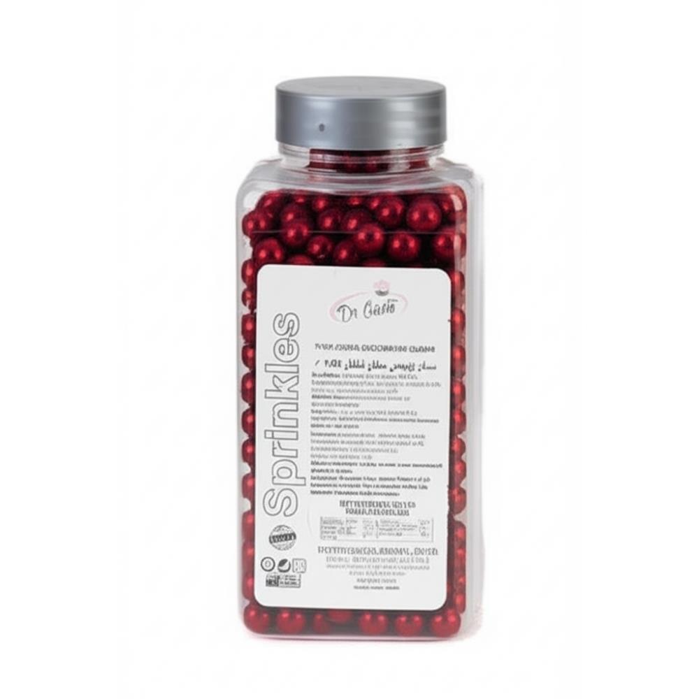 8 mm Bordo Boncuk Şeker 250 g – Pasta ve Tatlı Süsleme Şekeri