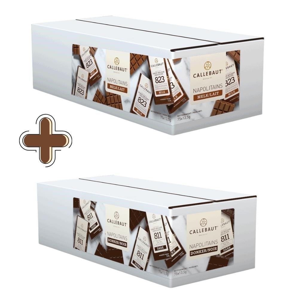 Callebaut Napoliten Sunum Çikolatası 2'li Set Bitter & Sütlü