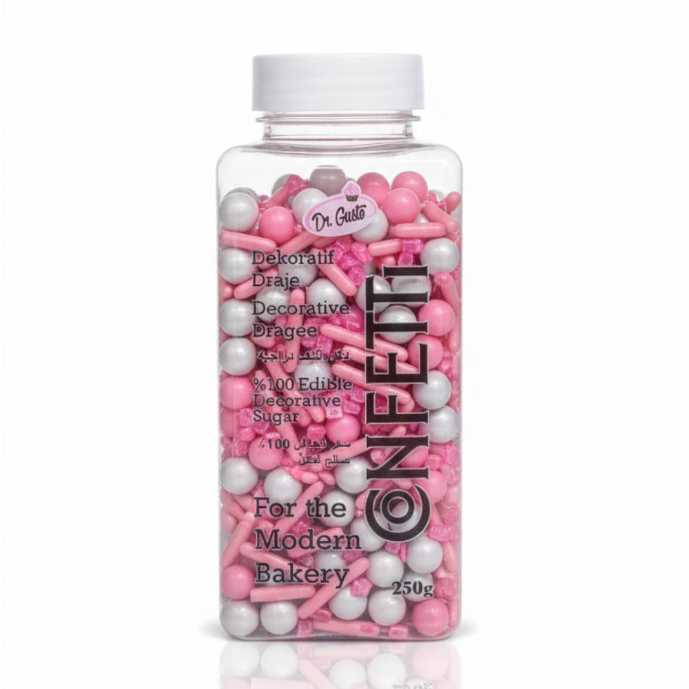 Dekoratif Şeker Pembe 250 g – Pasta, Cupcake ve Tatlı Süslemeleri İçin Dekoratif Şeker