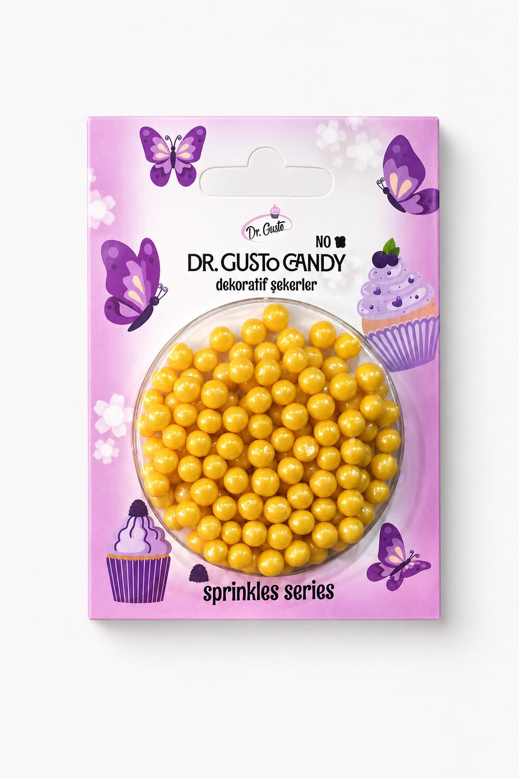 Dr. GustoDr. Gusto 4 mm Sarı Boncuk Pasta Süsleme Şekeri