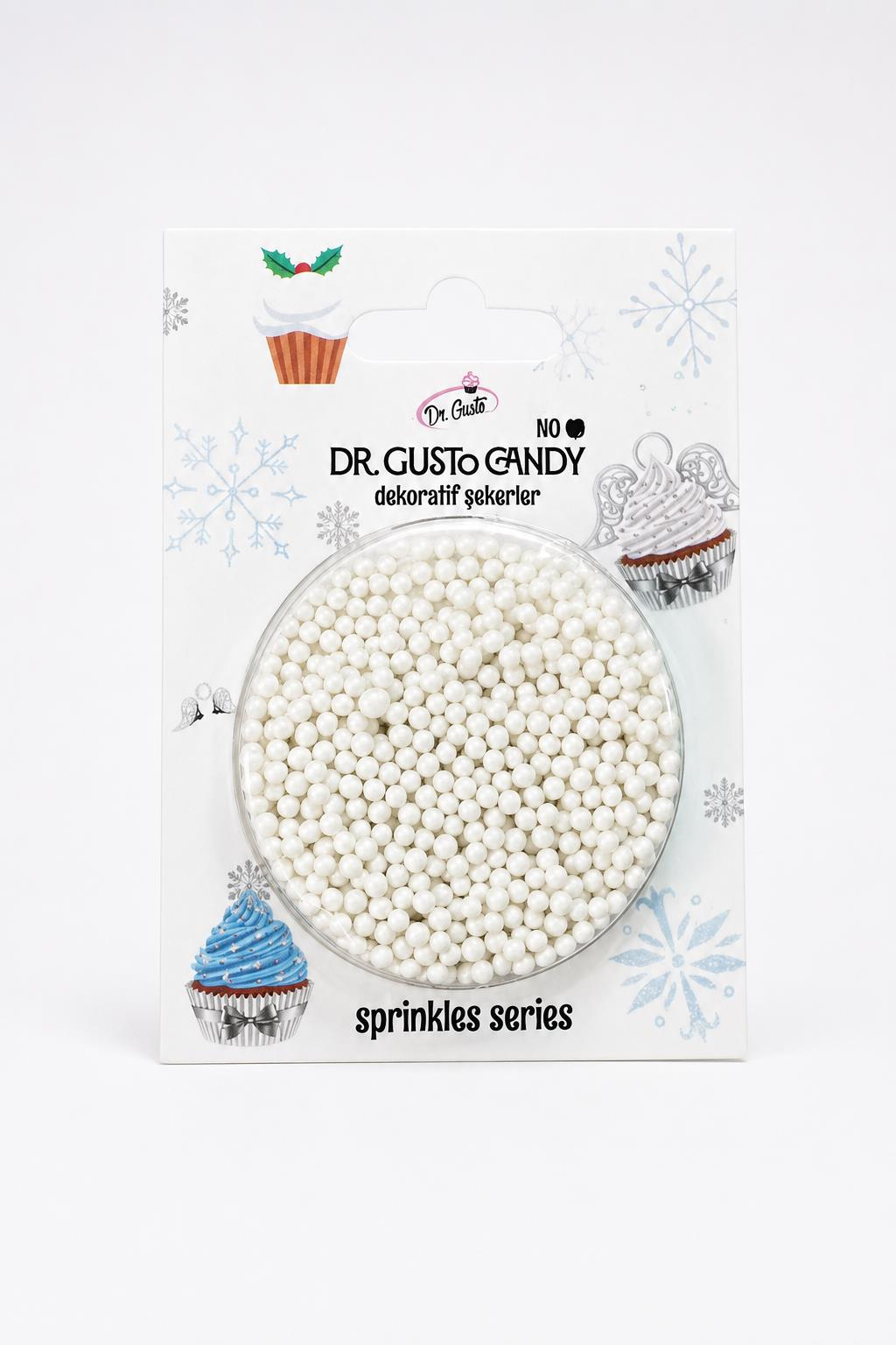 Dr. GustoDr. Gusto 2 mm Beyaz Boncuk Pasta Süsleme Şekeri