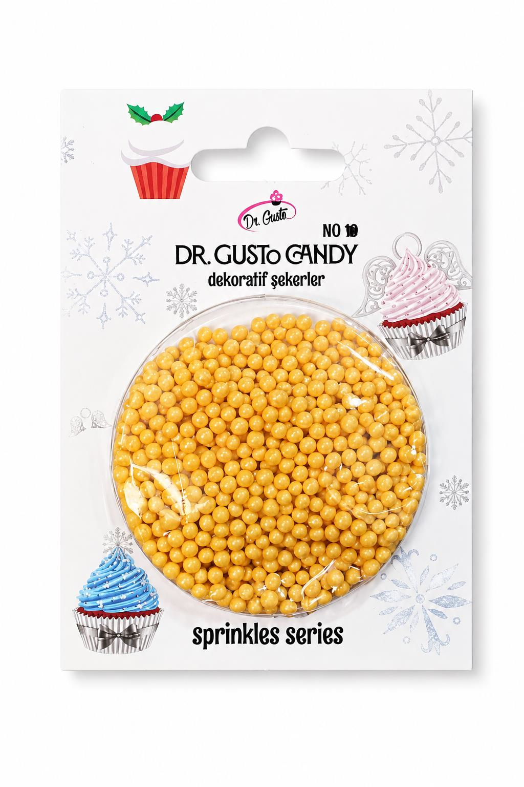 Dr. GustoDr. Gusto 2 mm Sarı Boncuk Pasta Süsleme Şekeri