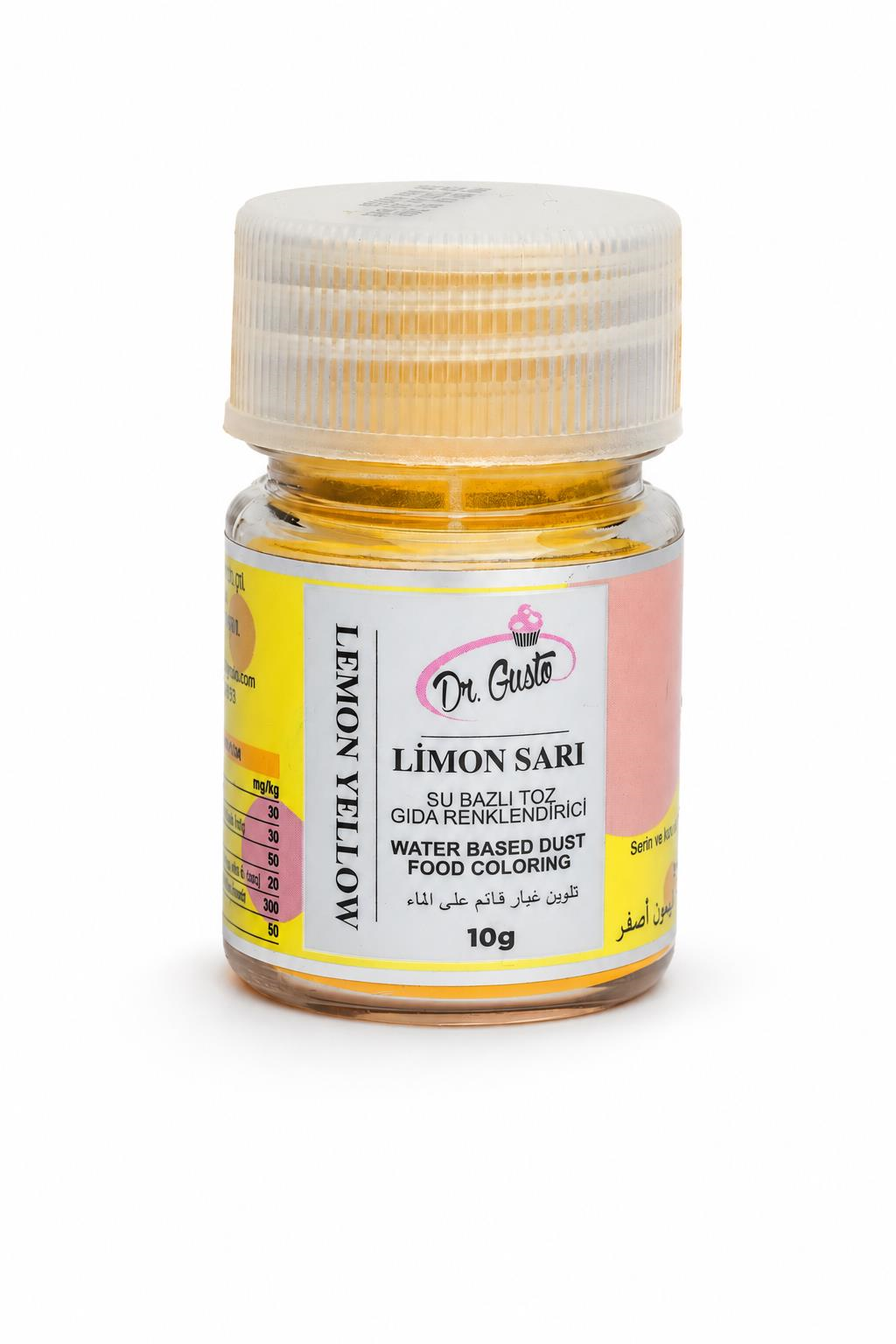 Dr. GustoDr. Gusto Limon Sarısı Su Bazlı Toz Gıda Boyası 10 Gr