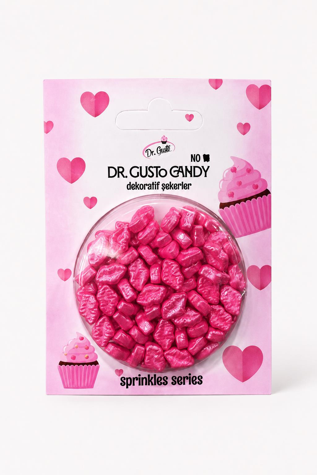 Dr. GustoDr. Gusto Pembe Dudak Şekilli Pasta Süsleme Şekeri