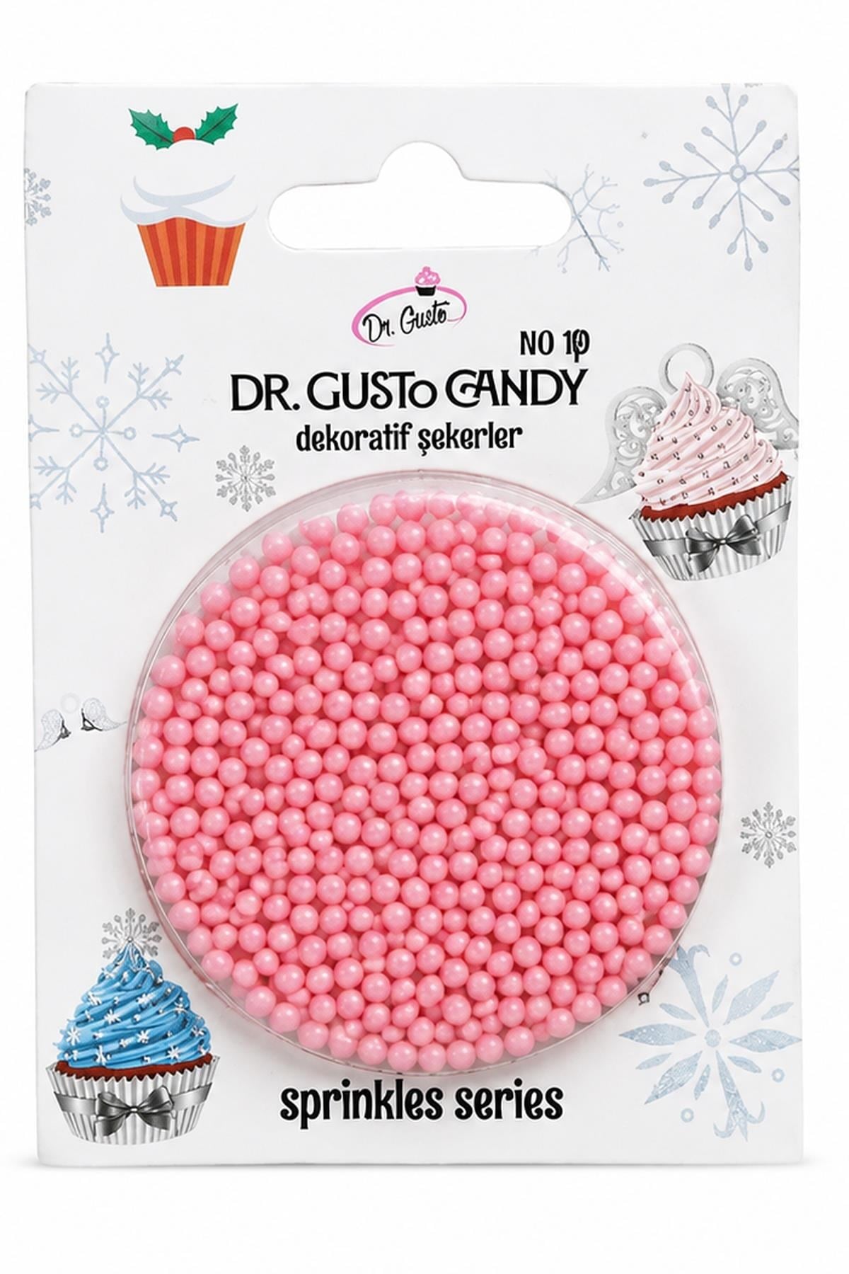 Dr. GustoDr. Gusto 2 mm Bebe Pembe Candy Boncuk Pasta Süsleme Şekeri