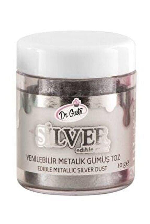 Dr Gusto Yenilebilir Metalik Toz Gümüş Gıda Boyası 10 gr