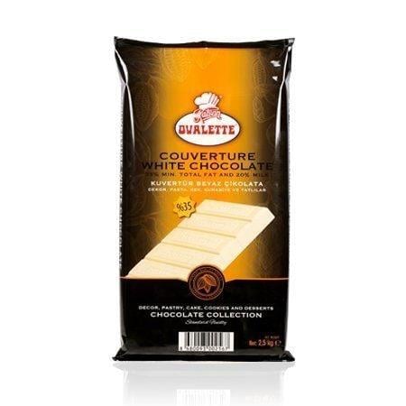 Ovalette Beyaz Kuvertür Extra Çikolata 2,5 Kg