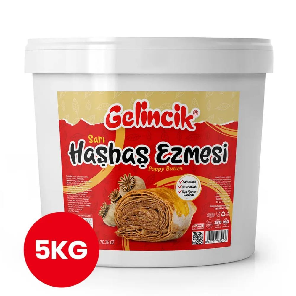 Sarı Haşhaş Ezmesi 5 Kg - Hamur İşlerinde & Kahvaltılık Doğal Katkısız Ezme