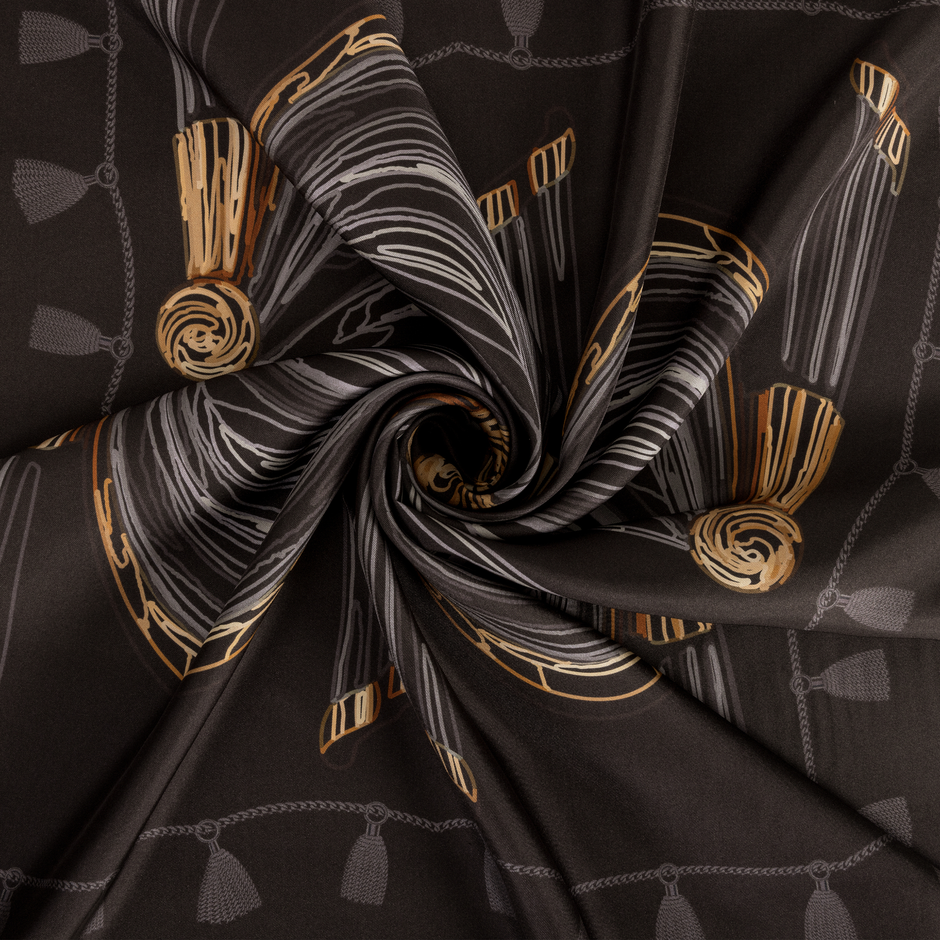Curtain Desen İpek Twill Eşarp