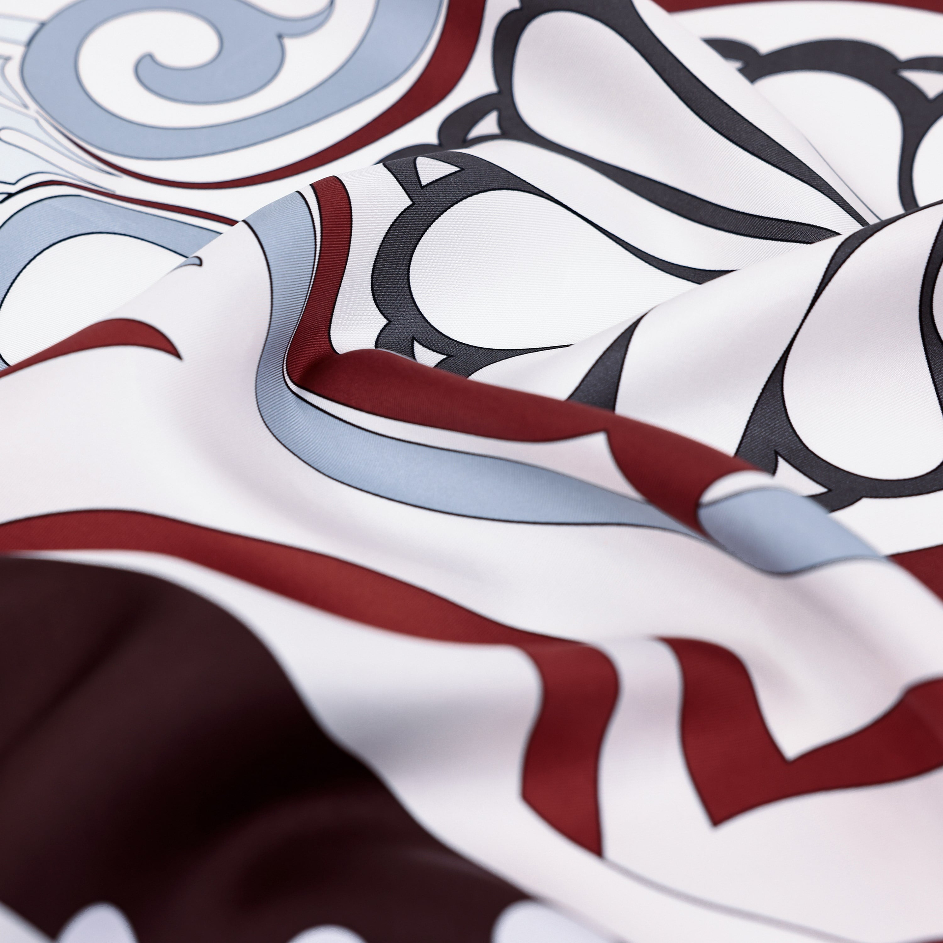 Damask Desen İpek Twill Eşarp