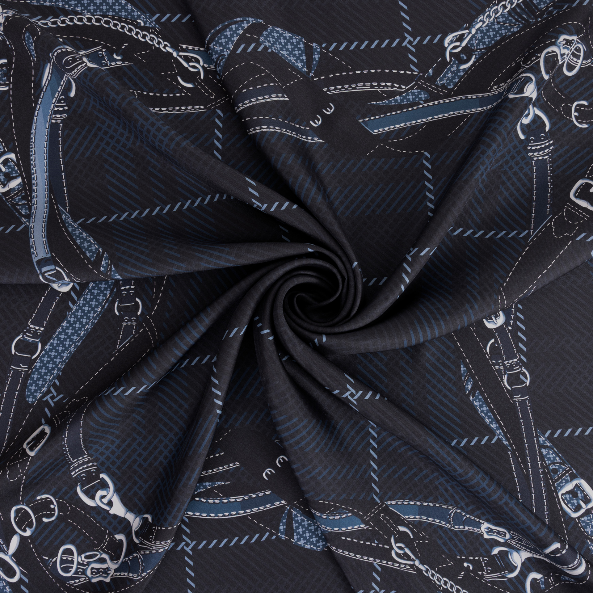 Ekose Kemer Desen Exclusive İpek Twill Eşarp