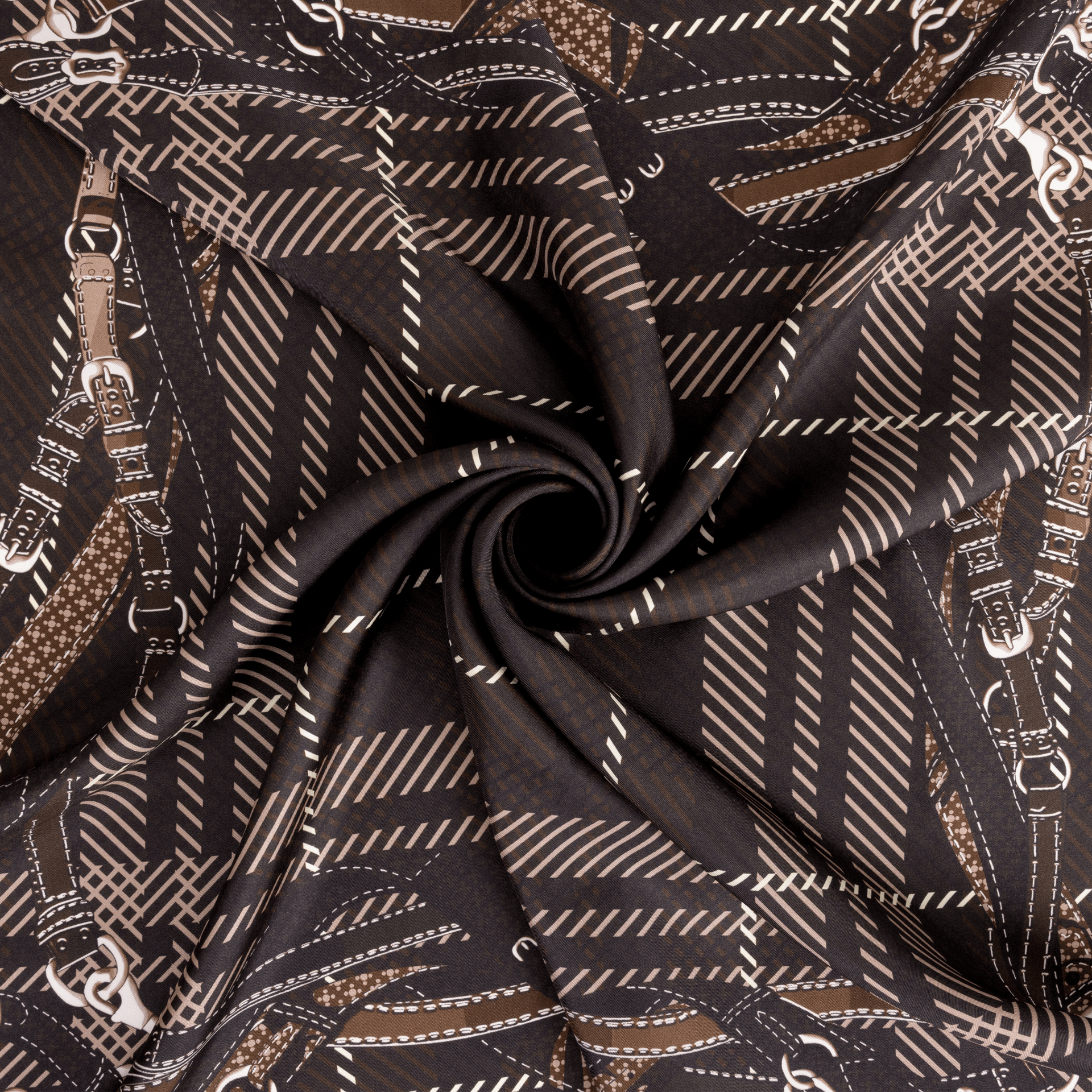 Ekose Kemer Desen Exclusive İpek Twill Eşarp